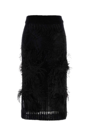 Black stretch crochet skirt White THE ATTICO (260WCS00294KMX002FS)