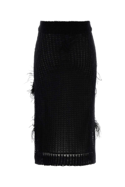 Black stretch crochet skirt White THE ATTICO (260WCS00294KMX002FS)