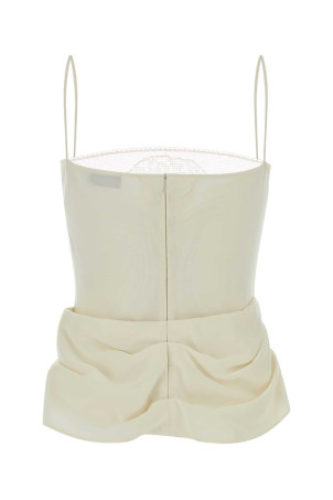 Ivory silk tank top Beige MAGDA BUTRYM (263426)
