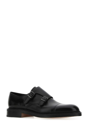 Black leather William monk strap shoes JOHN LOBB (279034L)