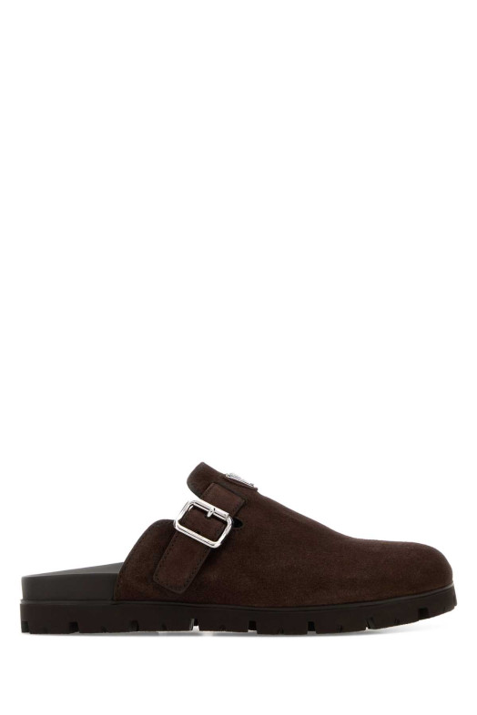 Dark brown suede slippers PRADA (2S3003FG000054)