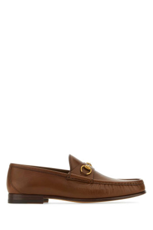Brown leather loafers GUCCI (3079291M0C0)