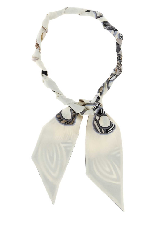 Printed silk foulard Black-grey SALVATORE FERRAGAMO (321247789963)