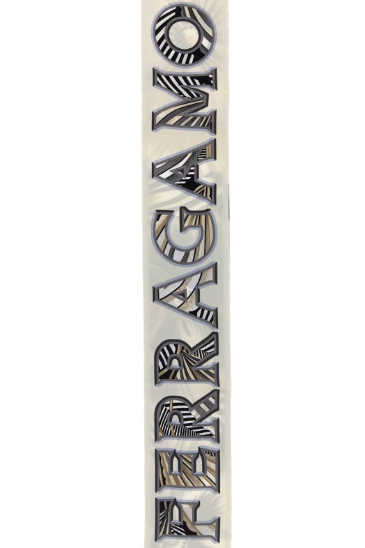 Printed silk foulard Black-grey SALVATORE FERRAGAMO (321247789963)