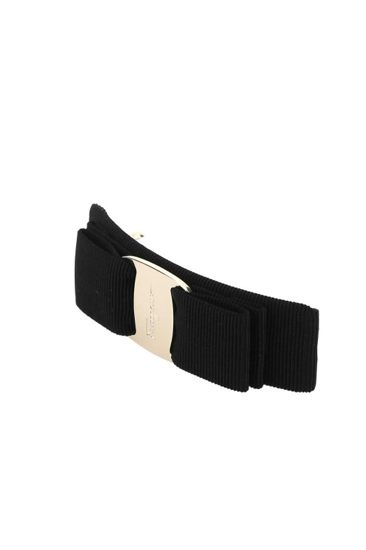 Black fabric Vara hair clip SALVATORE FERRAGAMO (342019495450)