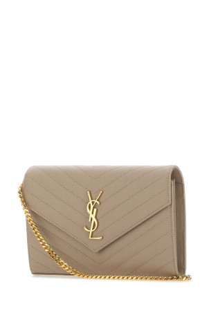 Cappuccino leather clutch SAINT LAURENT (377828BOW01)