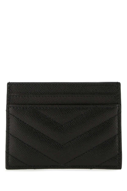 Black leather card holder Black SAINT LAURENT (423291BOW01)
