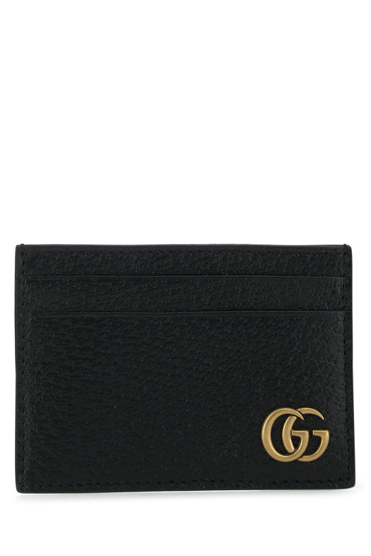 Black leather Marmont card holder Black GUCCI (436022DJ20T)