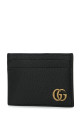 Black leather Marmont card holder Black GUCCI (436022DJ20T)