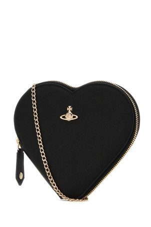 Black leather New Heart crossbody bag VIVIENNE WESTWOOD (58010001WL001N)