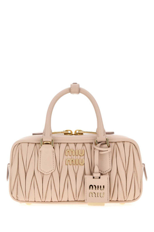 Powder pink leather Arcadie handbag MIU MIU (5BB142VOONAN88)