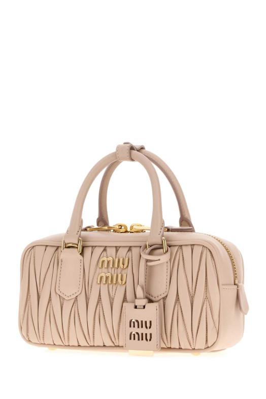 Powder pink leather Arcadie handbag MIU MIU (5BB142VOONAN88)