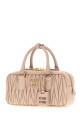 Powder pink leather Arcadie handbag MIU MIU (5BB142VOONAN88)