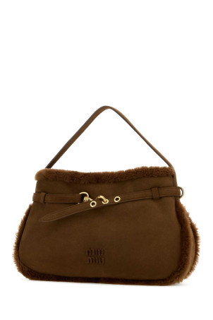 Brown shearling shoulder bag MIU MIU (5BC181VOOS2IDK)
