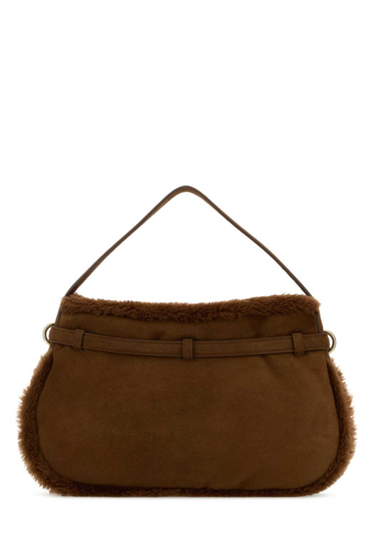 Brown shearling shoulder bag MIU MIU (5BC181VOOS2IDK)