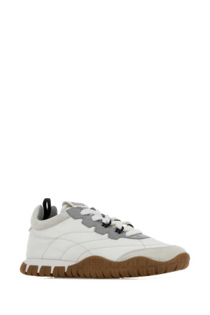 White Re-Nylon and suede sneakers MIU MIU (5E417EF005LYW)