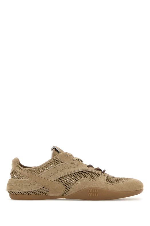 Beige suede and mesh sneakers MIU MIU (5E589EF0053KU1)