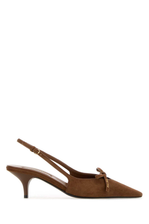 Brown suede pumps MIU MIU (5I474EF055008)