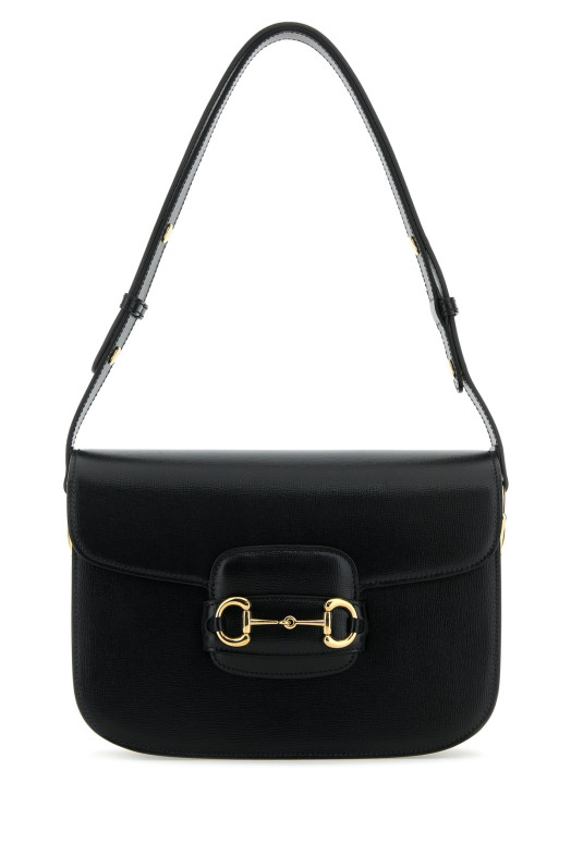 Black leather 1955 Horsebit shoulder bag Black GUCCI (6022041DB0G)