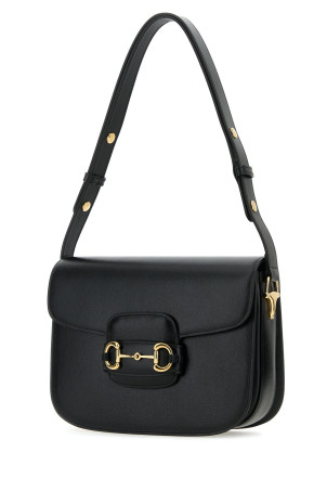 Black leather 1955 Horsebit shoulder bag Black GUCCI (6022041DB0G)