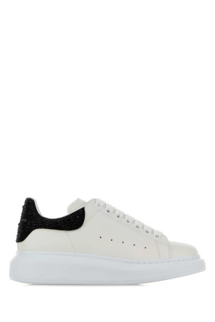 White leather sneakers with embellished suede heel ALEXANDER MCQUEEN (666407WIAIJ)