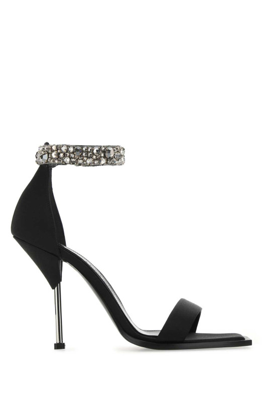 Black satin sandals Black ALEXANDER MCQUEEN (687771W4SB3)