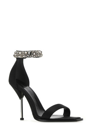 Black satin sandals Black ALEXANDER MCQUEEN (687771W4SB3)