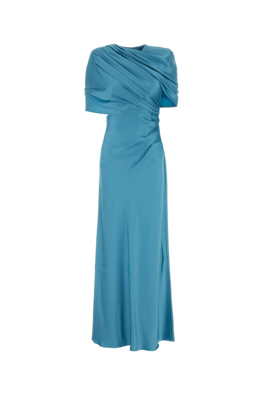 Light-blue satin long dress STELLA McCARTNEY (6A04913FU302)