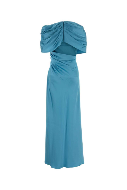 Light-blue satin long dress STELLA McCARTNEY (6A04913FU302)