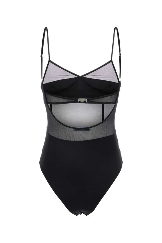 Black tulle swimsuit Black PRADA (70233SOOO14XQ)