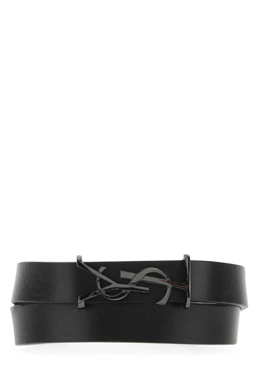 Black leather Opyum bracelet Black SAINT LAURENT (7087950IH0R)