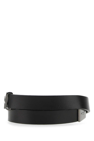 Black leather Opyum bracelet Black SAINT LAURENT (7087950IH0R)
