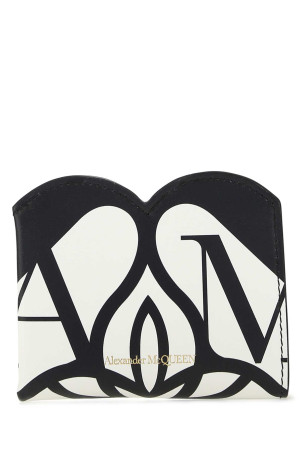 Printed leather card holder ALEXANDER MCQUEEN (7093511BLEE)
