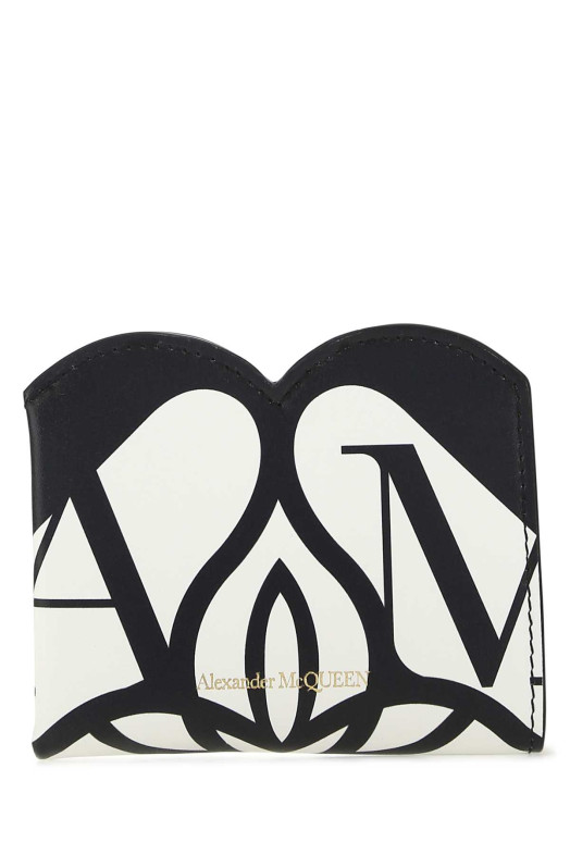Printed leather card holder ALEXANDER MCQUEEN (7093511BLEE)