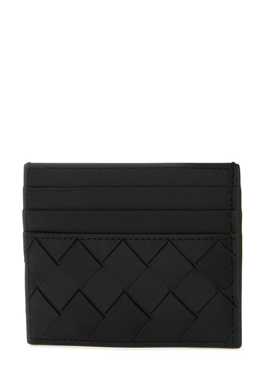 Black leather card holder BOTTEGA VENETA (743209VCPQ3)