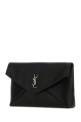Black leather large Cassandre pouch Black SAINT LAURENT (778181AACIA)