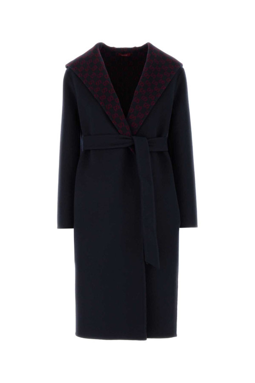 Navy blue wool blend reversible coat GUCCI (793634ZAQW0)