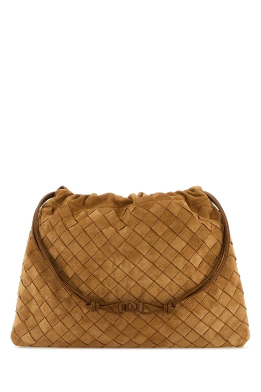 Camel suede medium clutch BOTTEGA VENETA (796728V5ZZ0)