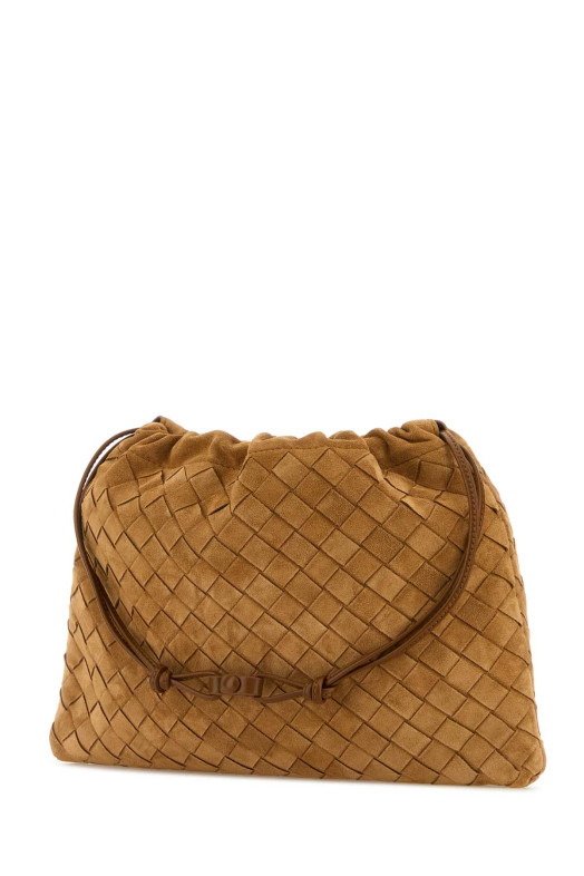 Camel suede medium clutch BOTTEGA VENETA (796728V5ZZ0)