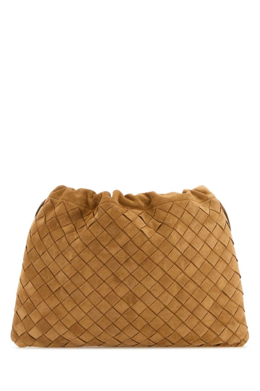 Camel suede medium clutch BOTTEGA VENETA (796728V5ZZ0)