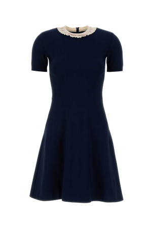 Navy blue knit mini dress VALENTINO GARAVANI (7B3KD13Z9NH)