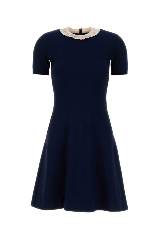 Navy blue knit mini dress VALENTINO GARAVANI (7B3KD13Z9NH)