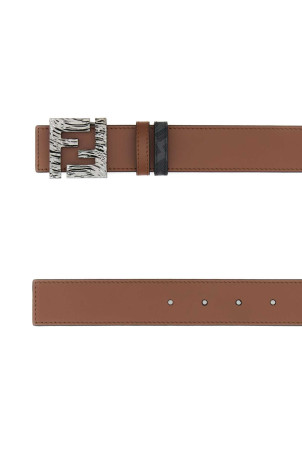 Caramel leather reversible belt FENDI (7C0543AFF2)