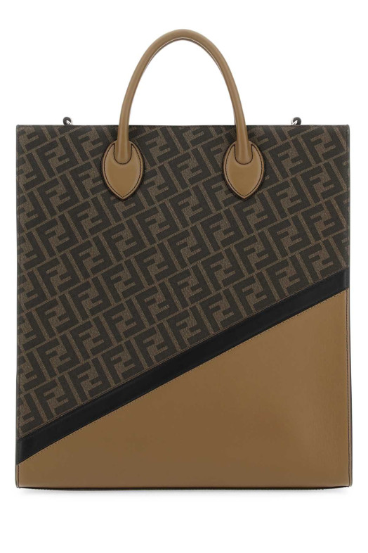 Multicolor leather and canvas shopping bag FENDI (7VA578AJF8)