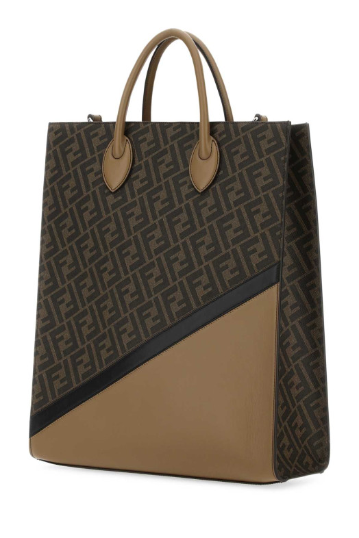 Multicolor leather and canvas shopping bag FENDI (7VA578AJF8)