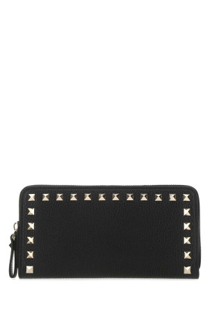 Black leather Rockstud wallet Black VALENTINO GARAVANI (7W2P0645VSH)