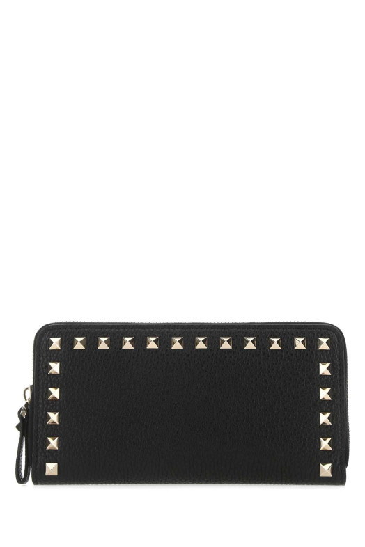 Black leather Rockstud wallet Black VALENTINO GARAVANI (7W2P0645VSH)