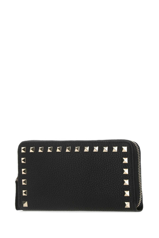 Black leather Rockstud wallet Black VALENTINO GARAVANI (7W2P0645VSH)