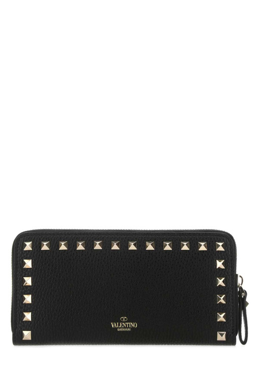 Black leather Rockstud wallet Black VALENTINO GARAVANI (7W2P0645VSH)
