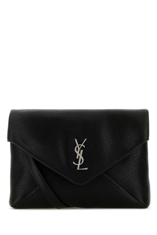 Black leather Cassandra clutch Black SAINT LAURENT (801490AACIU)